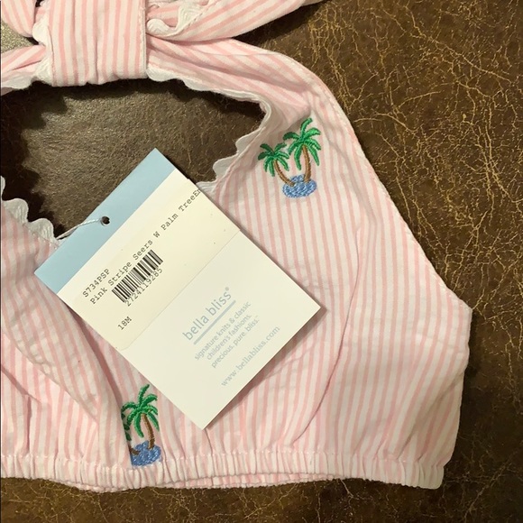 Bella Bliss baby striped seersucker bathing suit - Picture 2 of 6